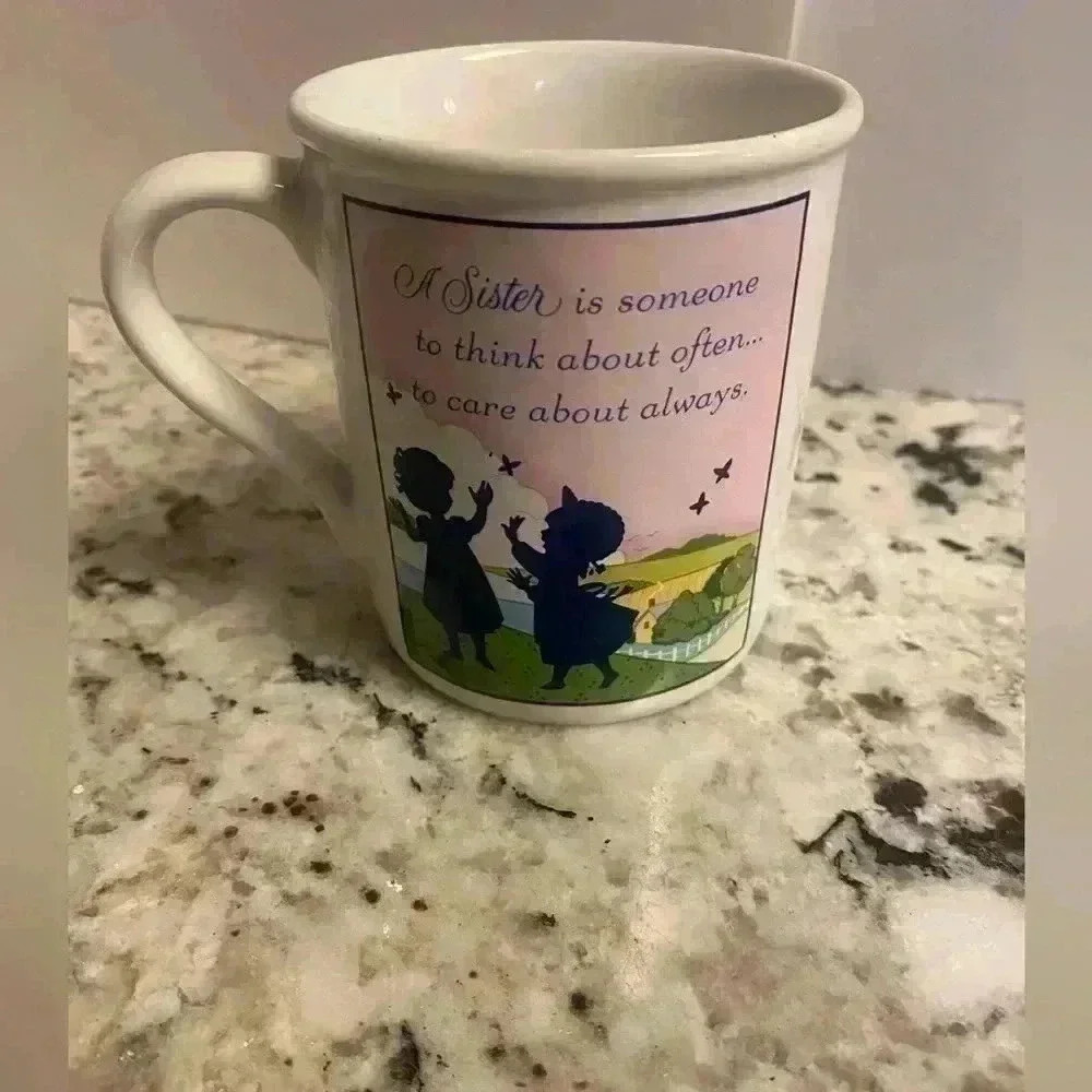 Vintage 1984 Hallmark  Sister Mug 3” diameter x 3 1/2” tall no chips or cracks